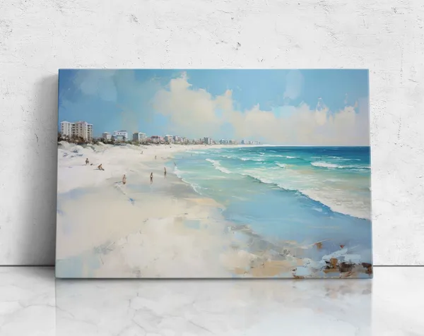 Navarre Beach Florida Modern Oil Painting Art Print