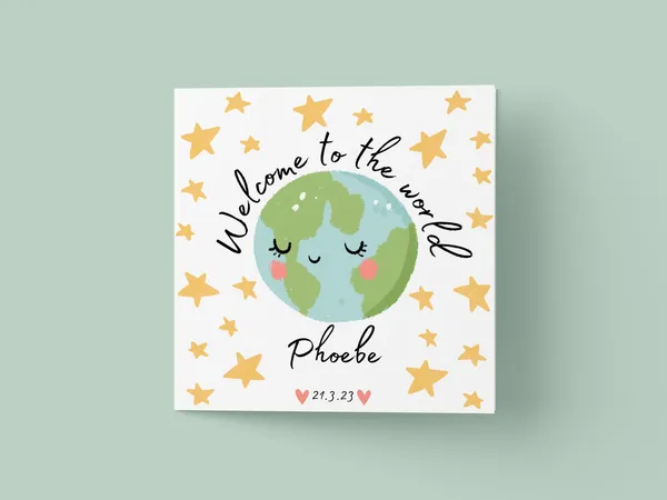 Personalized Hello Little One Nursery Art Print