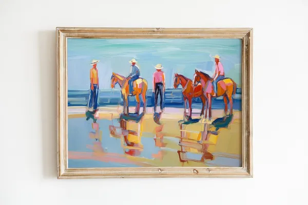 Western Coastal Landscape Cowboy Art Print