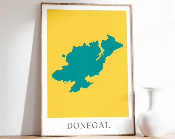 County Donegal Map Poster Print, Irish Wall Art