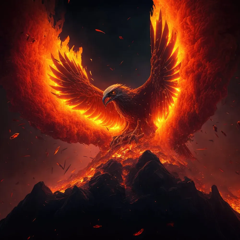 Eruption Phoenix Fantasy Art Poster