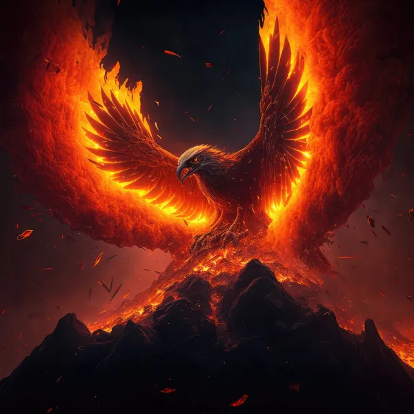 Eruption Phoenix Fantasy Art Poster