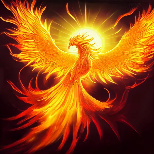 Sun Phoenix Fantasy Art Poster