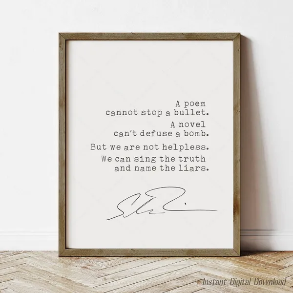 Salman Rushdie Quote Art Print, Inspirational Decor