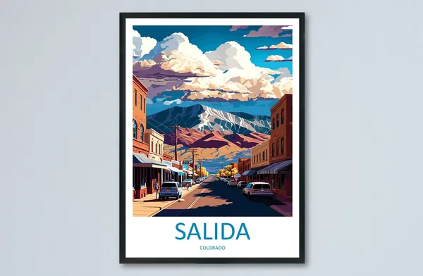 Salida Travel Poster, Colorado Wall Art Print