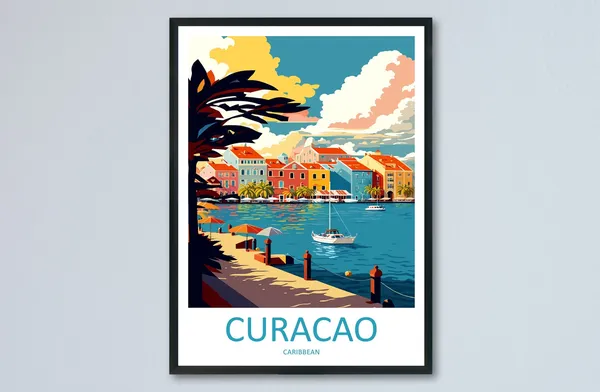 Curaçao Caribbean Travel Poster, Home Decor