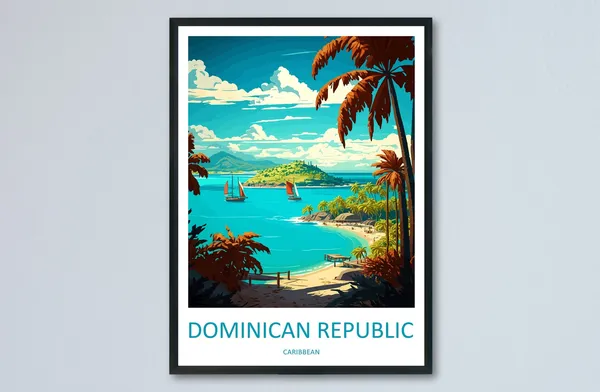 Dominican Republic Travel Print, Caribbean Wall Art