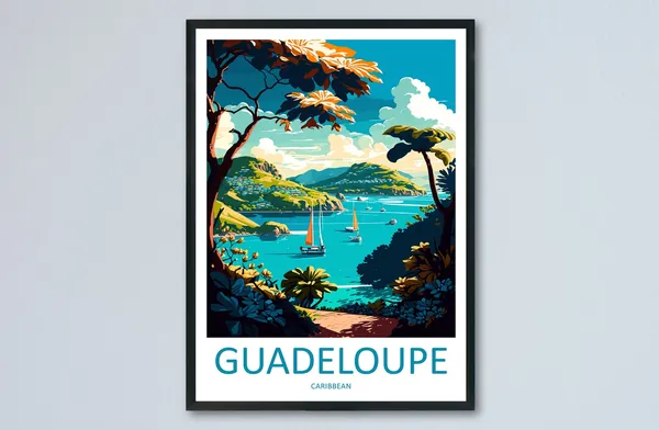 Guadeloupe Travel Poster, Caribbean Place Print