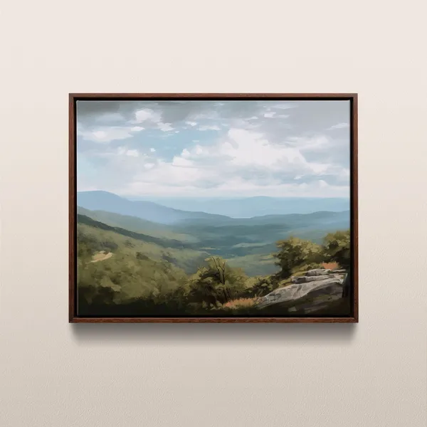 Blue Ridge Parkway Vintage Oil Painting Art Print