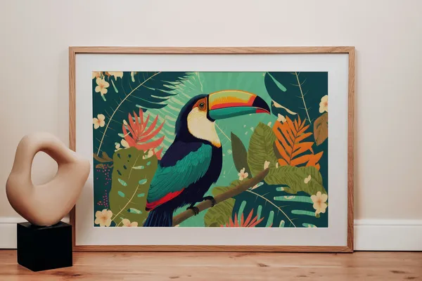 Rainforest Nursery Toucan Art Print, Modern Chic Decor
