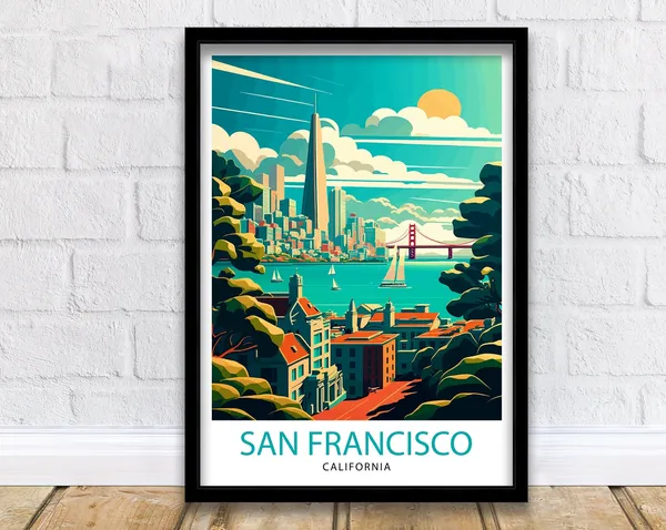 San Francisco Travel Poster, City Illustration Art Print