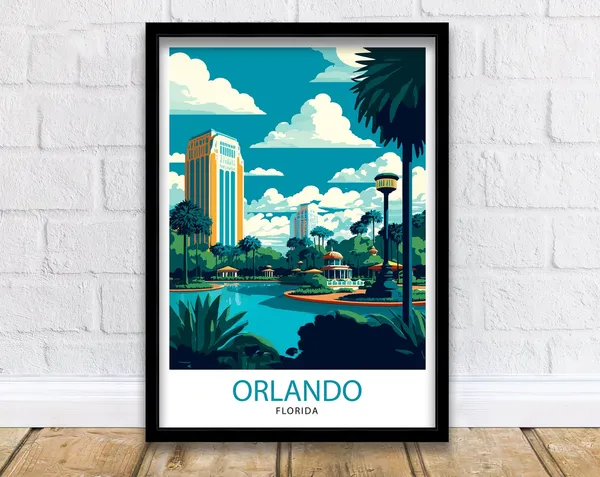 Orlando Florida Travel Poster, Orlando Illustration