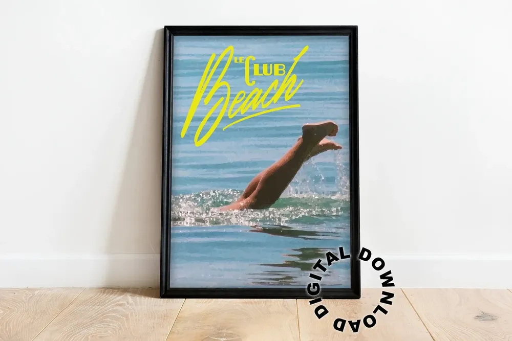 Le Club Beach, Ocean Wall Art Print
