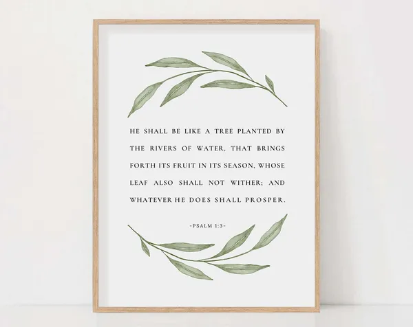 Psalm 13 Watercolor Botanical Bible Verse Art Print