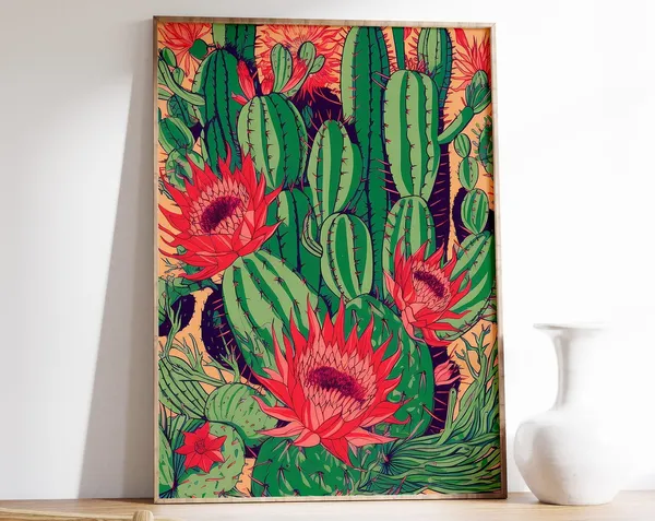 Mexican Cactus Vintage Latin Decor Poster
