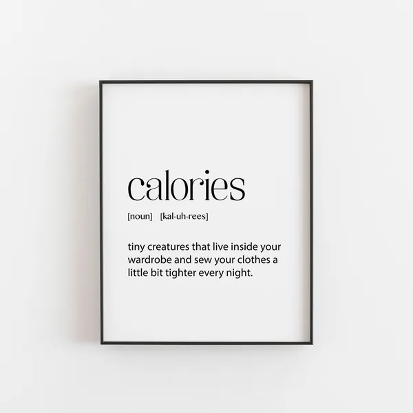Food Calories Definition Funny Kitchen Christmas Poster