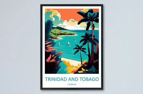 Trinidad And Tobago Travel Poster, Caribbean Travel Art