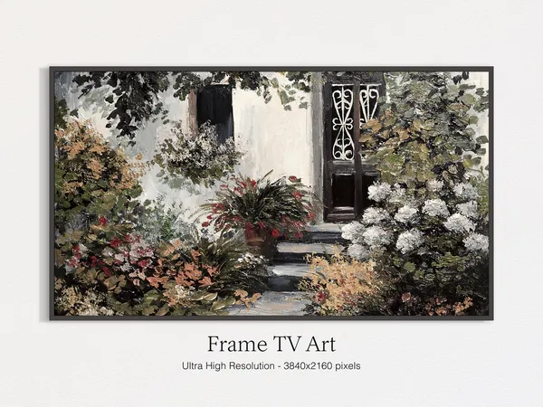 Botanical Vintage Garden TV Art, Summer Flowers