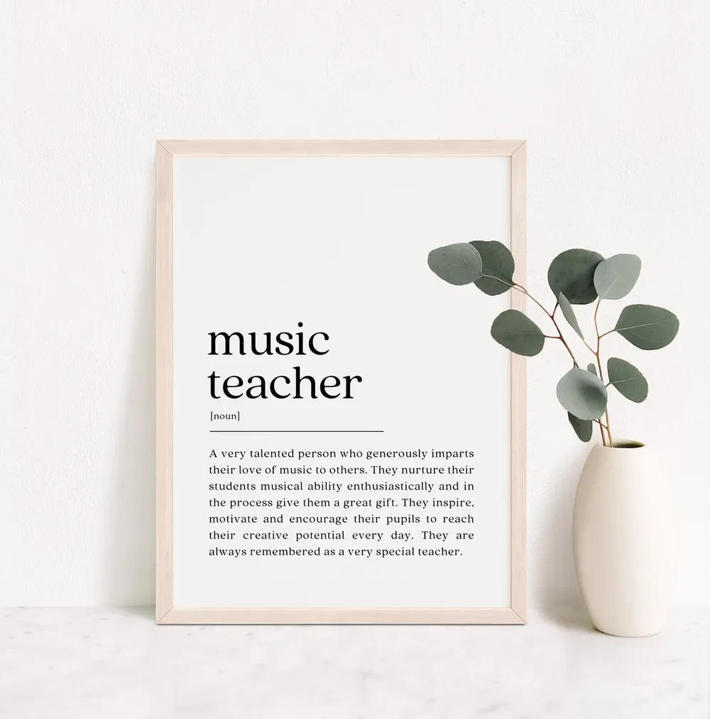 Music Teacher Definition Print, Teacher Appreciation