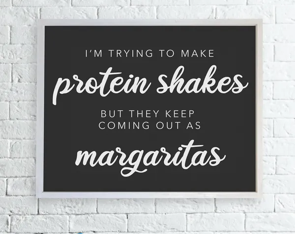 Trying To Make Protein Shakes Funny Bar Sign