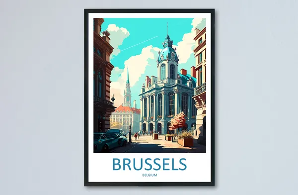 Brussels Travel Poster, Belgium Wall Art