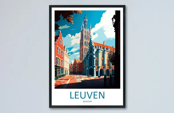 Leuven Travel Poster, Belgium City Wall Art