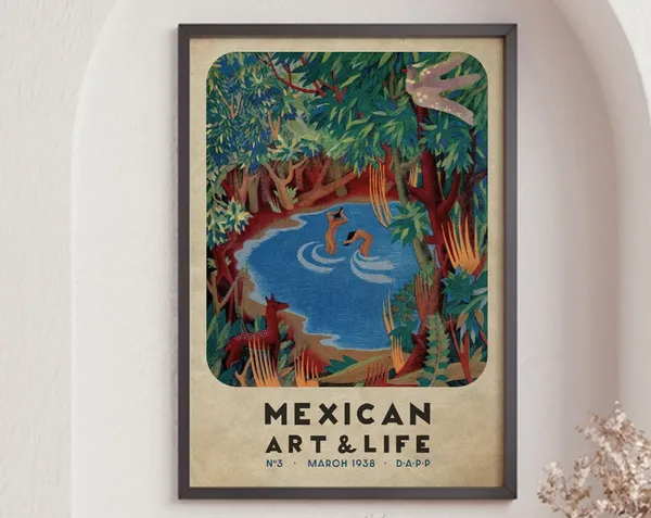 Vintage Mexican Travel Poster, Mexico Magazine Cover