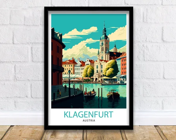 Klagenfurt Austria Travel Poster, Europe Wall Art