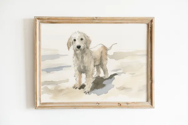 Pale Beach Painting Chic Summer Art Print