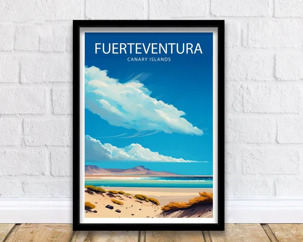 Fuerteventura Travel Poster, Spain Island Decor