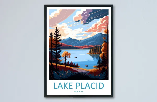 Lake Placid Travel Poster, New York State Art Print