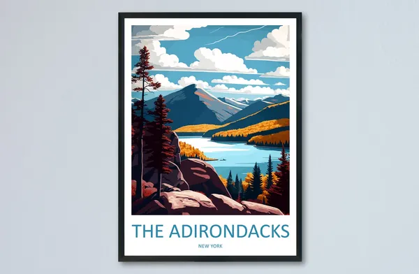 The Adirondacks Travel Poster, New York State