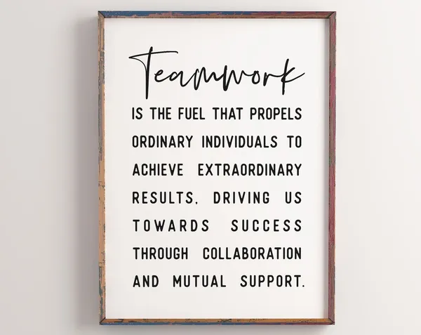 Teamwork Quotes Motivational Office Art Print