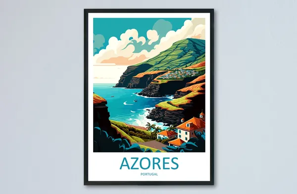 Azores Travel Poster, Portugal Wall Decor