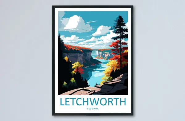 Letchworth State Park Travel Poster, New York State