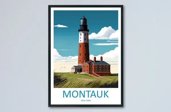 Montauk Travel Print, New York State Travel Poster