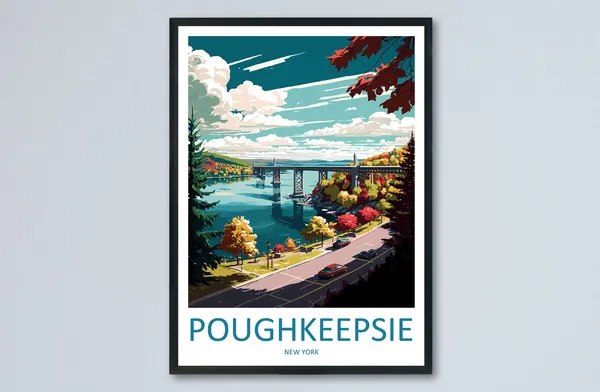 Poughkeepsie Travel Poster, New York State Art