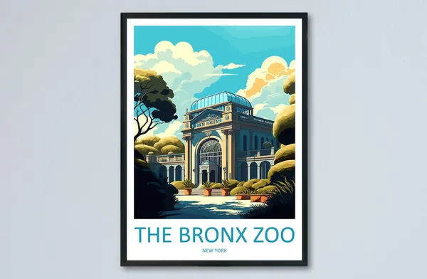 The Bronx Zoo Travel Poster, New York State