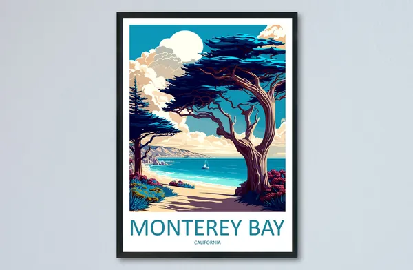 Monterey Bay Travel Poster, California Wall Art