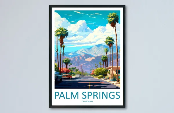 Palm Springs Travel Poster, California Place Art