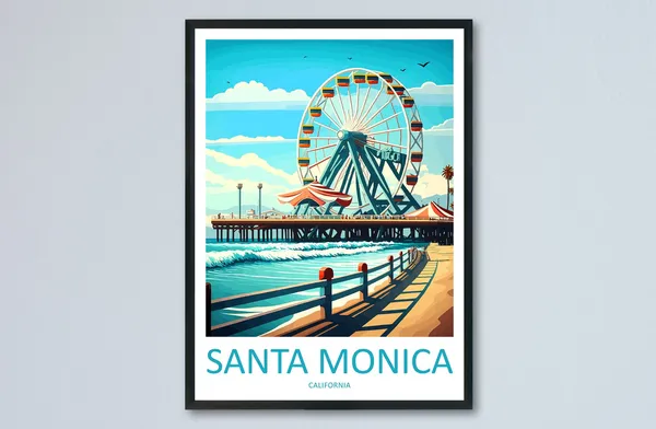 Santa Monica Home Decor Travel Poster