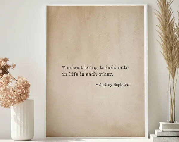 Audrey Hepburn Quote Wall Decor, Retro Home Print
