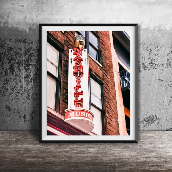 Nashville Music City Neon Sign Photography Art Print