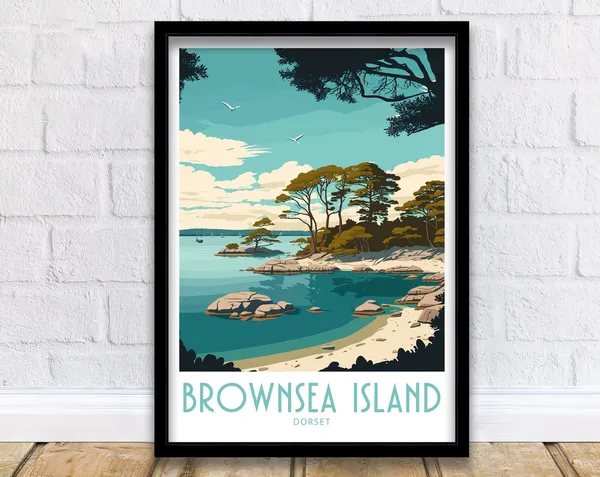 Brownsea Island Travel Poster, Dorset Art Print