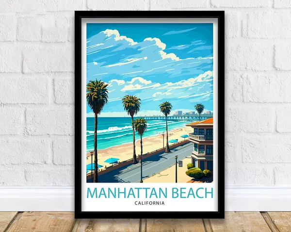 Manhattan Beach California Travel Poster, Travel Print