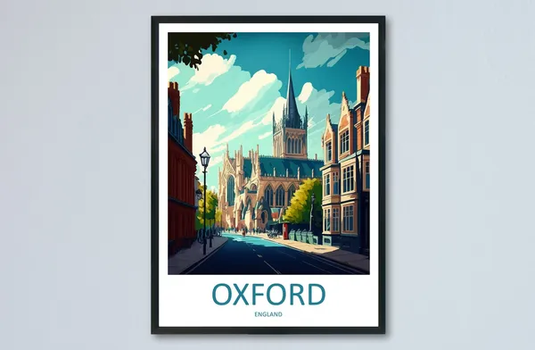 Oxford Travel Poster, England Wall Art Print