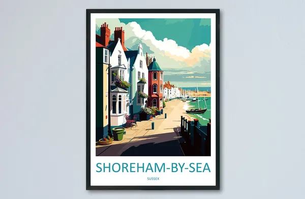 Shoreham On Sea Travel Poster, England Place Art