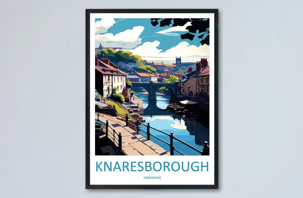 Knaresborough Travel Poster, England Wall Art Print