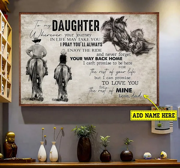 Classic Personalized Cowboy Gift For Daughter Art Print