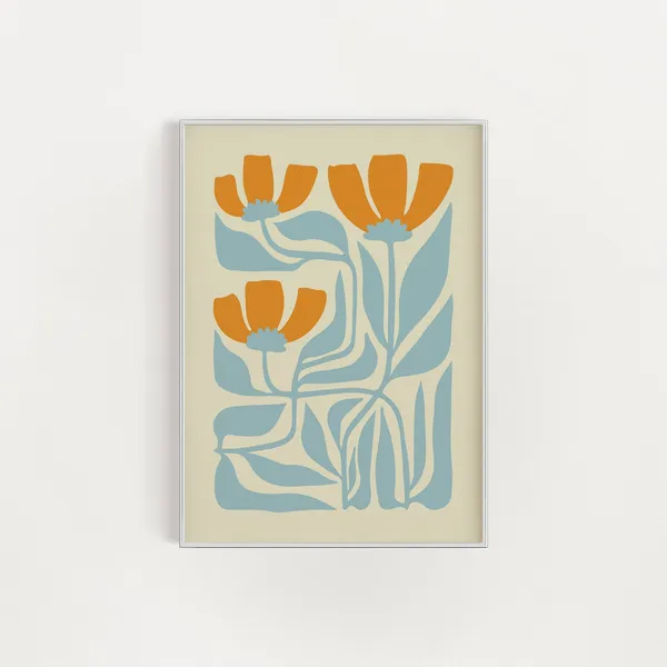 Botanical Flower Poster Print, Botanical Wall Decor